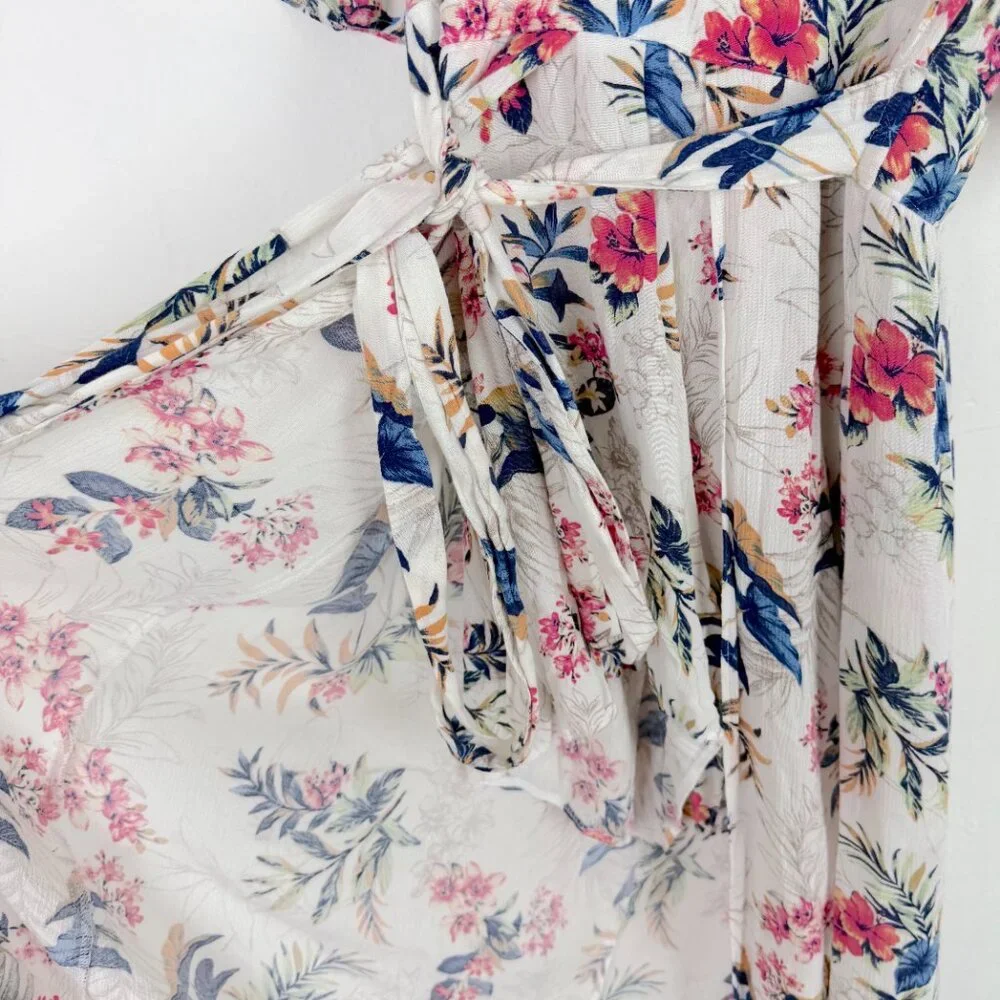 NWT American Eagle Floral Kimono Romper Dress Botanical Maxi Size 2 NEW - Picture 5 of 16